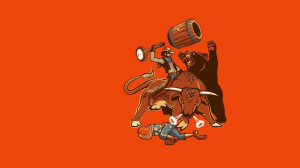 minimalistic funny bears rodeo cowboy wallpaper background