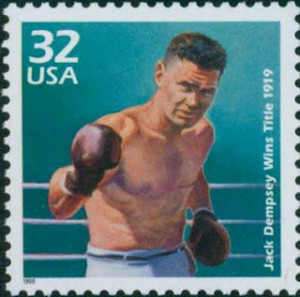 Dempsey wins title 1919 stamp