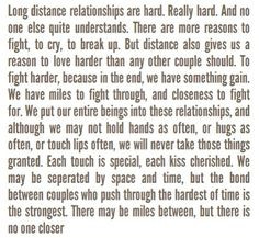 ... spend apart made our relationship even stronger than it would have