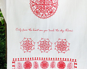 SCREENPRINT Inspirational Rumi Quot e Flour Sack Tea Towel ...