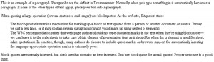 Example of paragraph amp block quotes Block quotes are indented