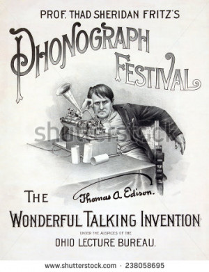 ... auspices of the Ohio Lecture Bureau', Thomas Edison pictured, June 10