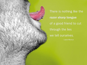 There is nothing like the razor sharp tongue of a good friend to cut ...
