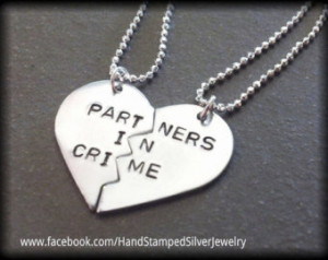 ... Personalized Partners In Crime Best Friends BFF Girlfriends Necklace