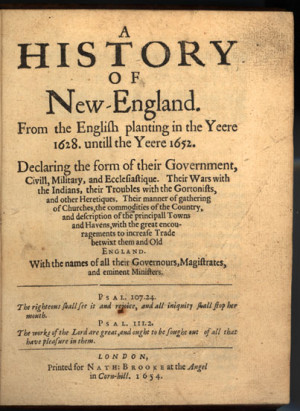 Edward Johnson, A History of New-England