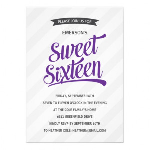 Cute Retro Sweet Sixteen Birthday Party Personalized Invitation