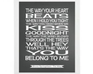 Bruce Springsteen lyrics-song lyric s print- The Way lyrics- music art ...