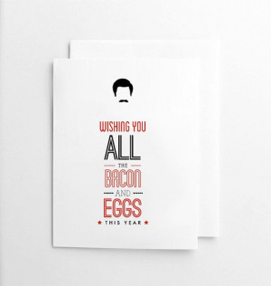 Ron Swanson Holiday Card, Parks and Recreation, Funny Card, TV Quote ...
