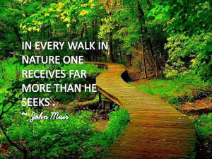 In every walk in nature one receives far more than he seeks.