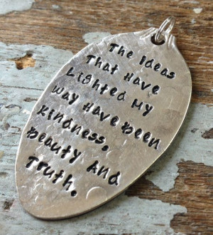 STaMPeD ViNTaGe uPCyCLeD SPooN JeWeLRy PeNDaNT - aLBeRT eiNSTeiN QuoTe ...