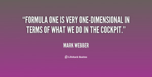 Formula one is very one-dimensional in terms of what we do in the ...