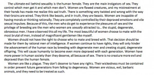 wrote ultimate evil sexuality human female beasts choose mate breed