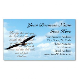 Bible Verse, Wings as Eagles Christian Double-Sided Standard Business ...