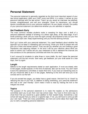 Law School Personal Statement Examples