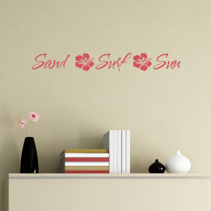 Mix Wholesale Order Sand Surf Sun Wall Sticker Quote Viny Decal Art ...