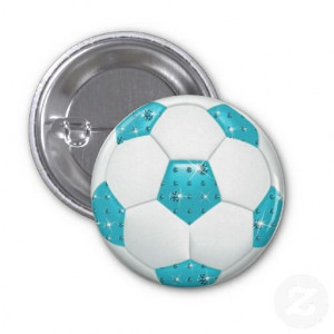 Diamond Gemstones Aqua Soccer Ball pins for girly girls. http://www ...