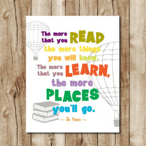 Dr Seuss quote print, childrens art, playroom print, dr seuss wall art ...
