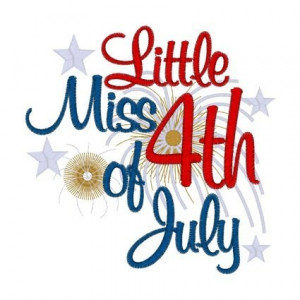 Little Miss 4th of July iron on transfer