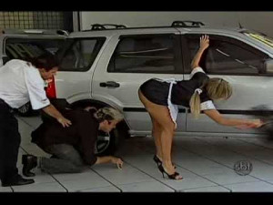 Funny Brazil Hot Car Sales Girl Prank TV Show - NSISFW