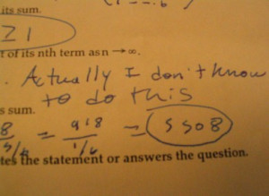 Comments like this became rarer among Honours Maths students this year ...
