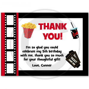 Movie Hollywood Party Thank You Cards