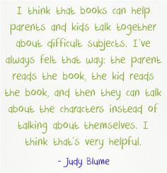 parents and kids talk together about different subjects - Judy Blume ...