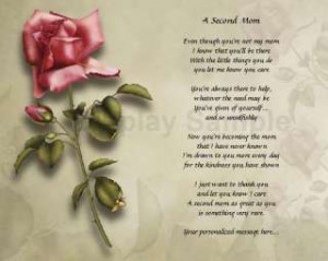 Second Mom Poem Stepmother Mothers Day Birthday Gift