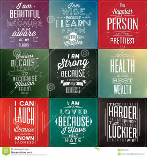 Set Of Vintage Typographic Backgrounds / Motivational Quotes - Retro ...