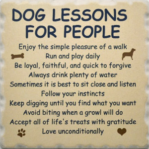 Favorite Dog Sayings Coaster Set 1752 - Dog Lessons for People Coaster