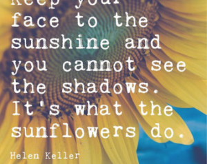 Inspirational Sunflower Print | Helen Keller Quote | Motivational Wall ...