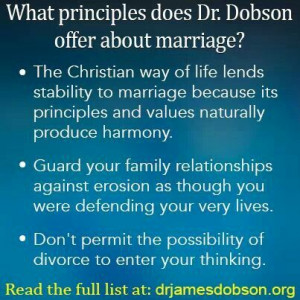 What principles doors Dr. James Dobson offer about marriage...