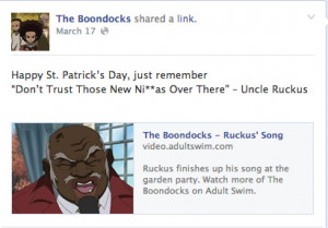 Since Aaron lost control of the Boondocks Facebook page, the posts ...