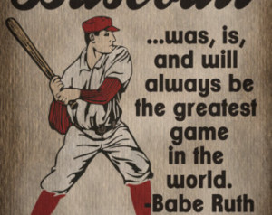 Baseball Art Print Kids Baseball Room Decor Babe Ruth Quote