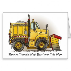 Plowing Through Snow Plow Truck Note Card