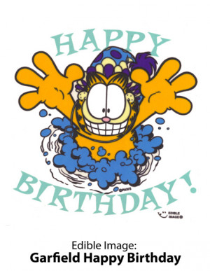 Edible Image: Garfield Happy Birthday