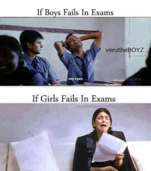 Boys vs Girls funny photos - If boys fails in exam vs Girls fails in ...