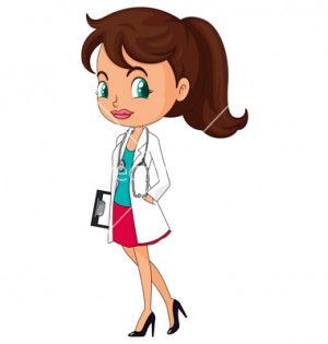 pretty female doctor cartoon