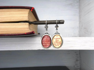 Wuthering Heights Earrings Quote Emily Bronte Silver - SOULS - Red ...