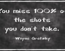 Hockey Quote Chalkboard Quote on Vinyl Wall Decor Wayne Gretzky quote