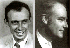 James Watson (links) und Francis Crick, Fotos: Medical Research ...