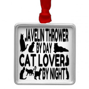 Cat Lover Javelin Thrower Christmas Tree Ornaments