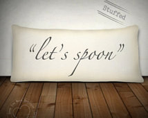Let's spoon brown lettering thr ow pillow. decorative throw ...