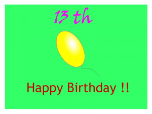 13 th birthday wish greetings card