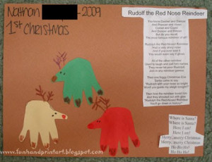 Baby’s 1st Christmas Handprint Reindeer