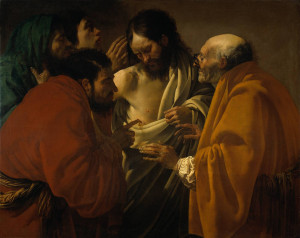 First, here is Jesus forcing Thomas’ finger into the woundin his ...
