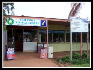 price visitors centre is located on central road next to the tom price