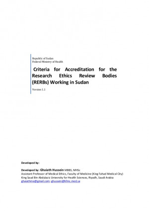 Criteria for accreditation for the research ethics committees and ...