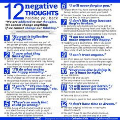12 thoughts that hold us back. Yay, another negative thoughts sheet ...
