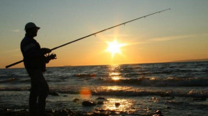 man fishing, fishing pole