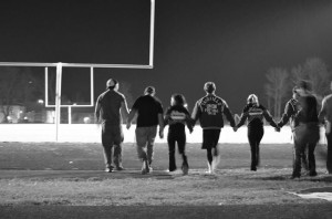 Senior night and last football game for cheerleaders and football ...